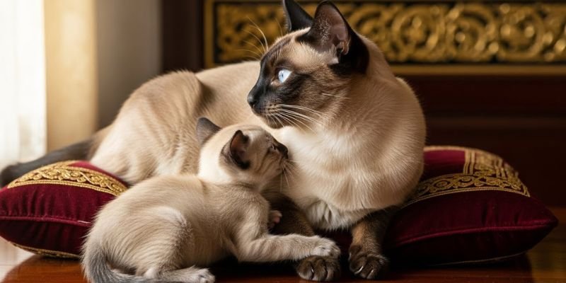 reproducíon responsable del gato Siamés Thai tradicional 