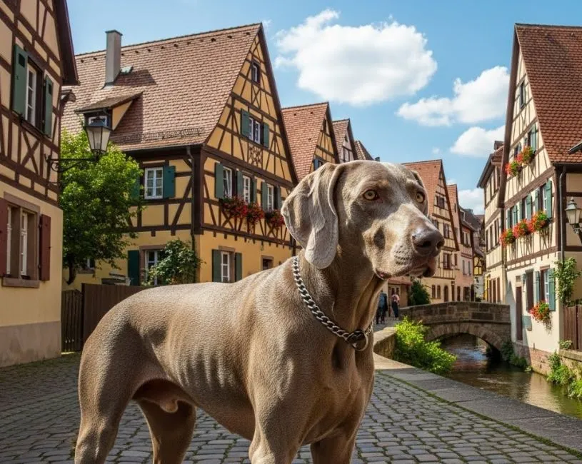 El perro weimaraner (Braco de Weimar) 