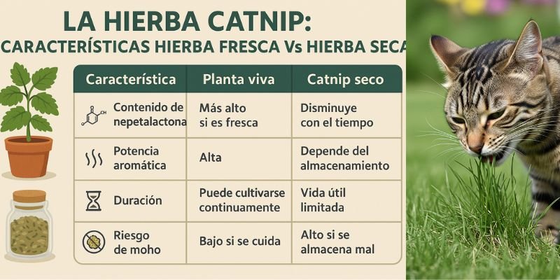 (44) Hierbas seguras en gatos: catnip, hierba gatera fresca, avena o trigo para masticar 3 Hierbas seguras en gatos