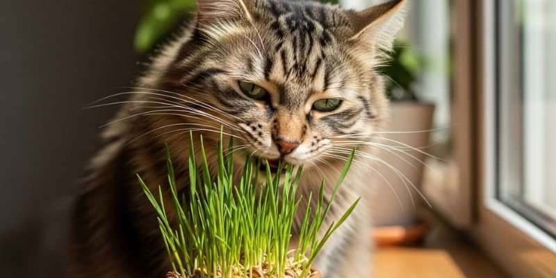 (44) Hierbas seguras en gatos: catnip, hierba gatera fresca, avena o trigo para masticar 4 Hierbas seguras en gatos