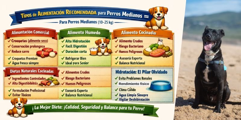 tipos de Alimentación en perros medianos