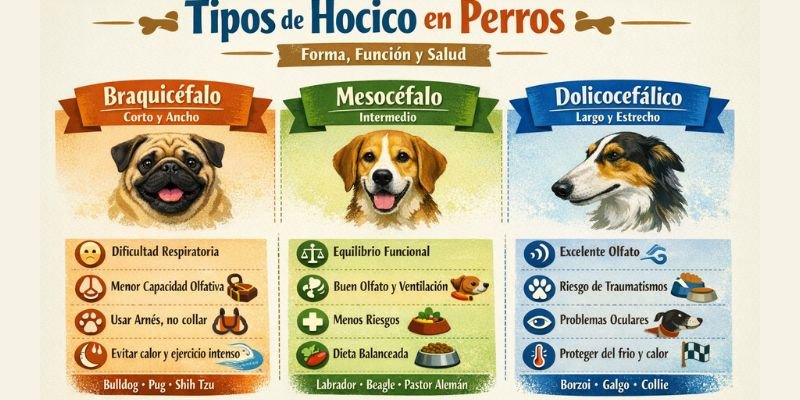 (47) Tipos de Hocicos en perros - Desafíos Notables en su Salud 4 Tipos de Hocicos en perros