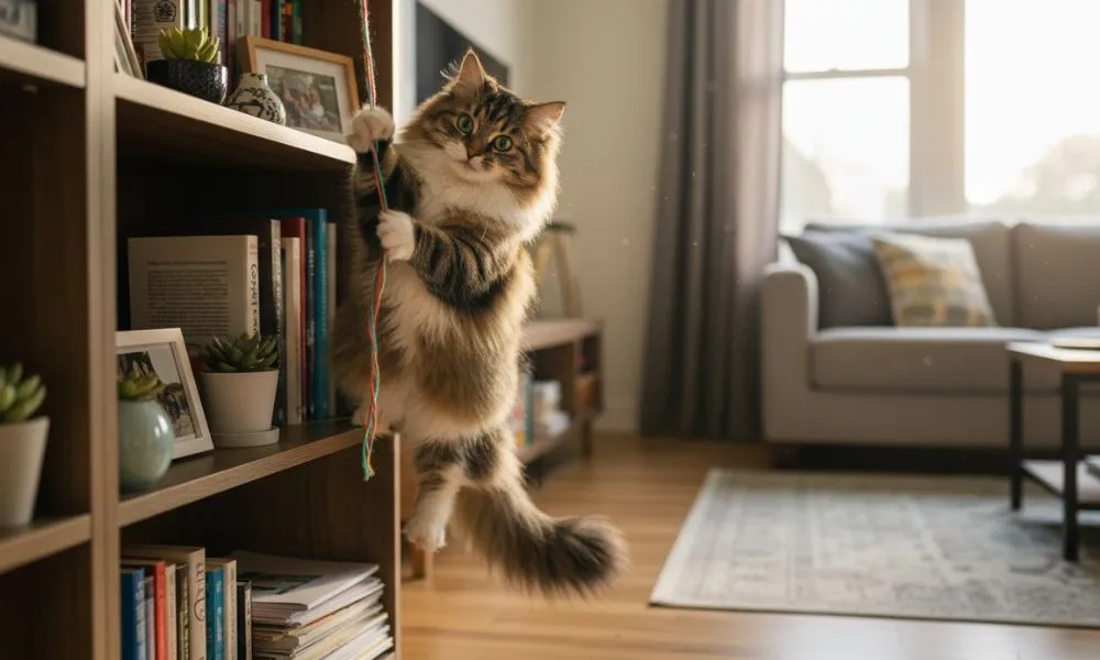 (53) El Gato Brazilian Longhair, Único Gato Pelo Largo Brasileño 4 Gato Brazilian Longhair (Pelo Largo Brasileño) jugando
