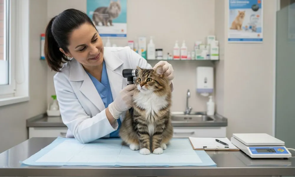 (53) El Gato Brazilian Longhair, Único Gato Pelo Largo Brasileño 7 Gato Brazilian Longhair (Pelo Largo Brasileño) con su veterinario