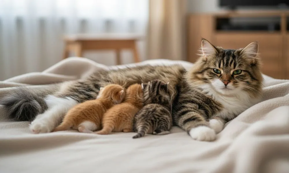 (53) El Gato Brazilian Longhair, Único Gato Pelo Largo Brasileño 8 Gato Brazilian Longhair (Pelo Largo Brasileño) con su cria