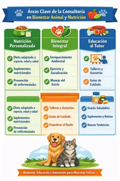 (51) Consultoría en Bienestar Animal y Nutrición: Una Oportunidad de Negocio en Expansión 3 Áreas claves consultoría en bienestar animal y nutrición