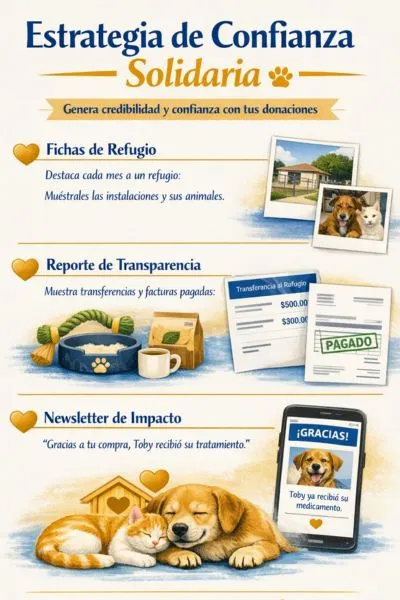 (54) Tienda online solidaria con productos cuyos beneficios apoyen refugios. 4 Estrategias de confianza solidaria