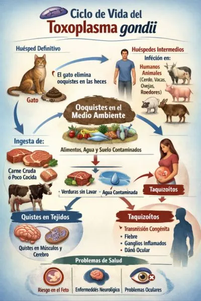 (56) La toxoplasmosis: Su origen, mitos del arenero y cómo prevenirla en casa para evitar la zoonosis 3 Ciclo de vida del toxoplasma gondii (toxoplasmosis)
