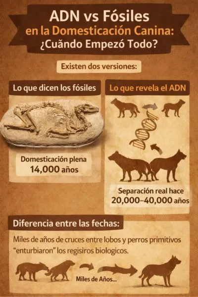 ADN vs fósiles en el origen del canis