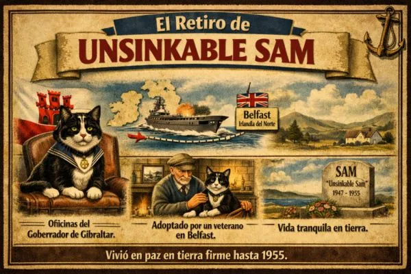 (56) El gato Sam “el Insumergible”. La Historia del invencible de 3 naufragios. 6 Sam “el Insumergible” y su retiro