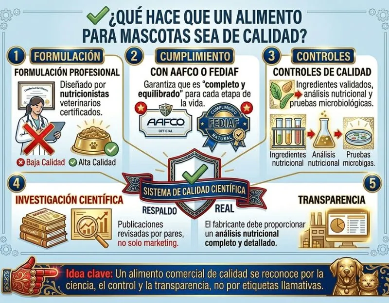 (60) Alimentos Industriales para Mascotas: Por Qué No Deben Satanizarse y Cómo los de Calidad Cumplen los Estándares AAFCO y FEDIAF 4 ¿Qué hace que un alimento para mascotas sea de calidad?