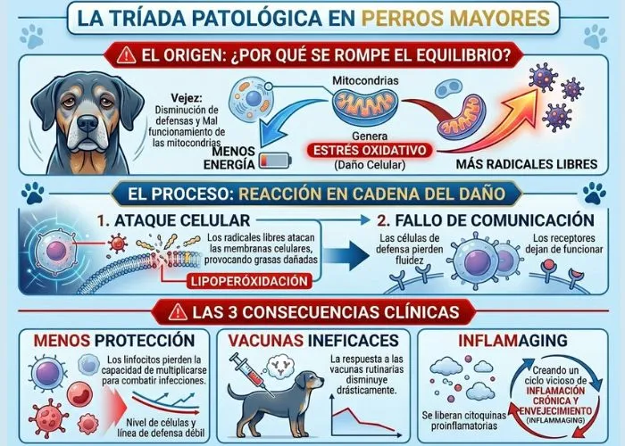 la triada patologica y la Inmunidad del Perro Senior