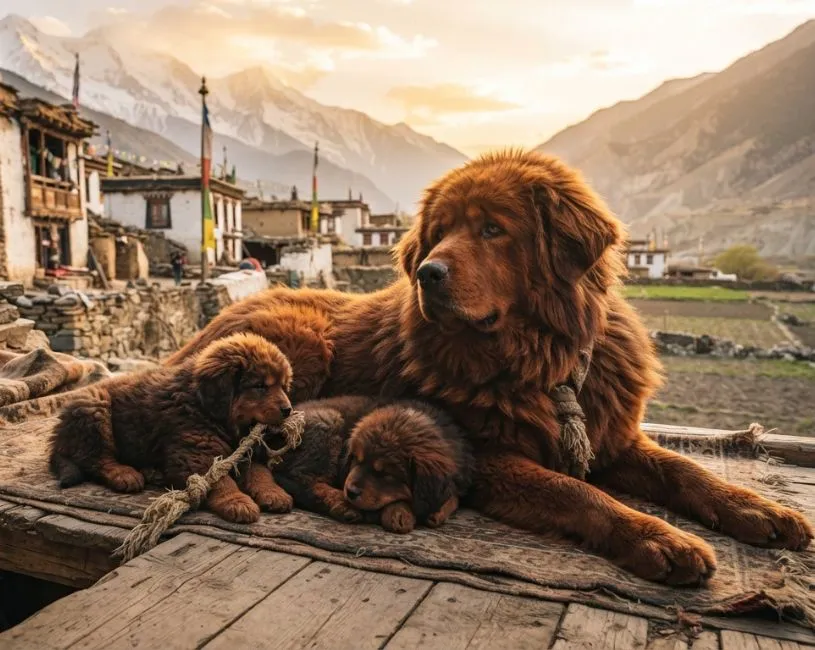 El Mastín Tibetano y su cria