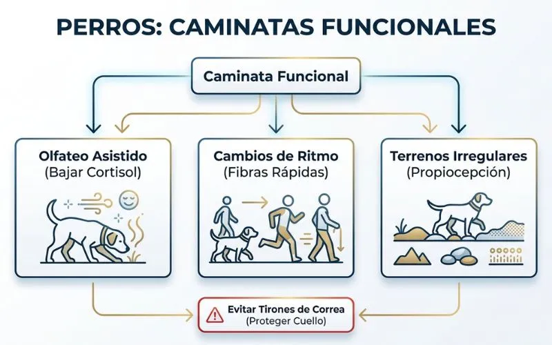 caminatas funcionales en perros Ejercicio Consciente en mascotas