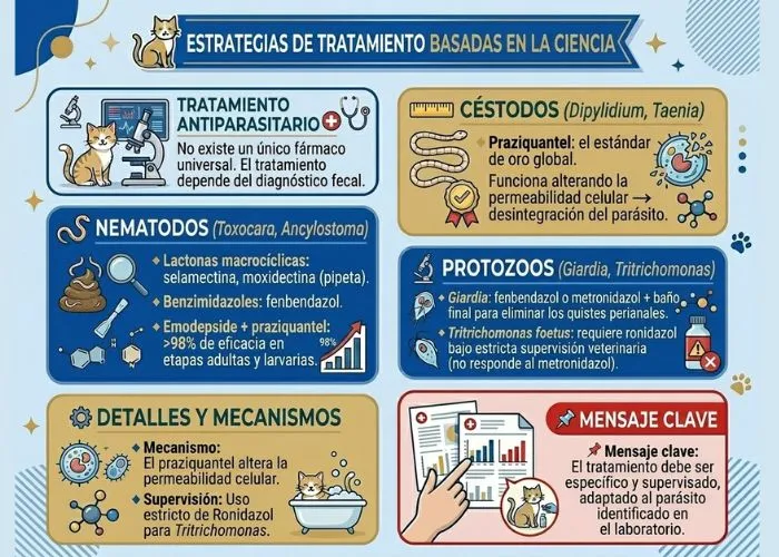 estrategias de tratamientos para parasitos felinos tratamientos Parasitología Intestinal en Gatos