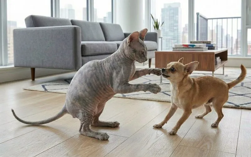 convivencia del Gato Donskoy