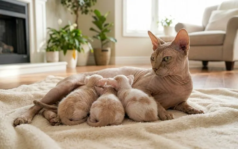 Vida reproductiva del Gato Donskoy