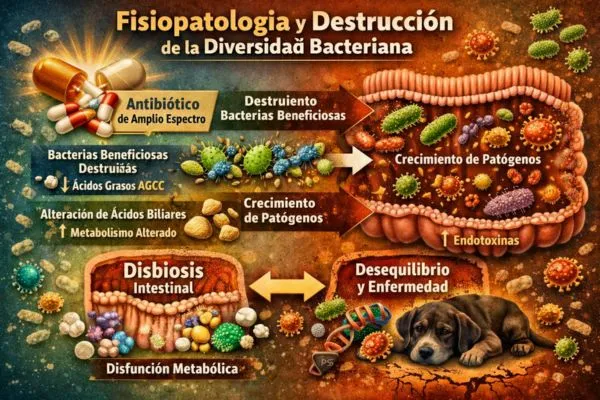Disbiosis intestinal y la fisiología y destrucción bacteriana