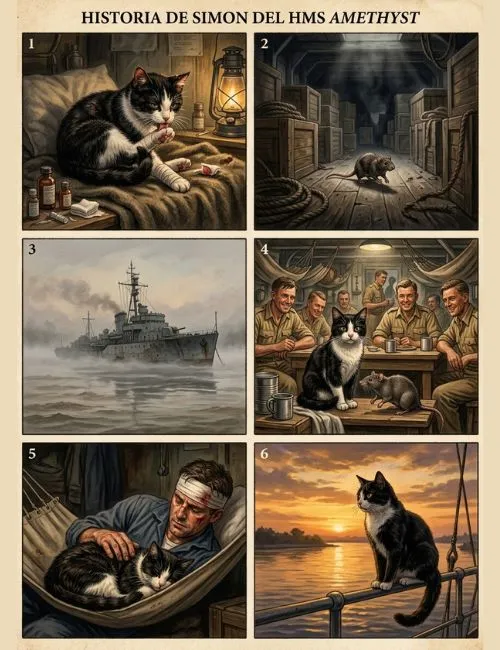 (63) El gato Simón: el minino que se convirtió en héroe de guerra a bordo del HMS Amethyst 4