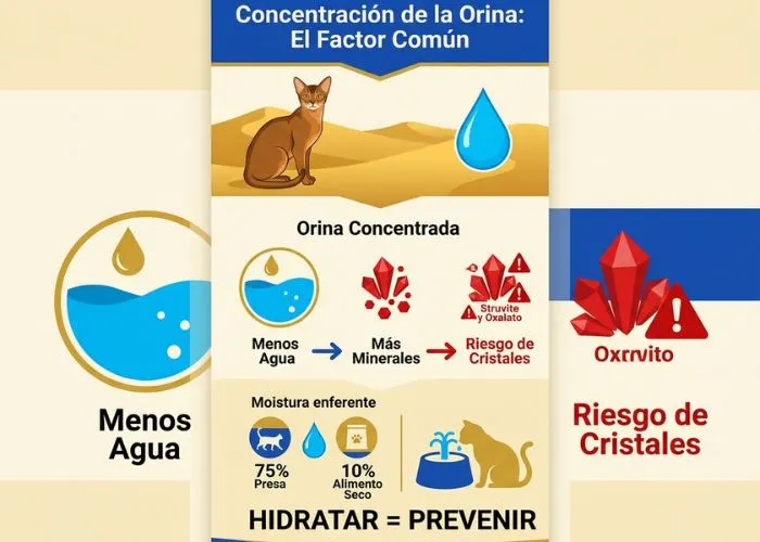 Síndrome urológico felino y alimento seco