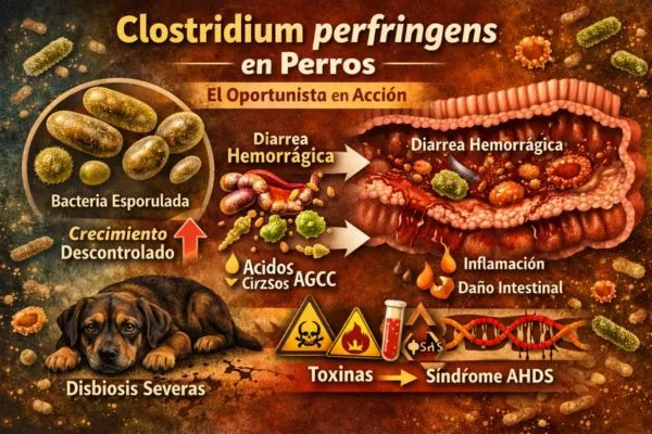 Disbiosis intestinal y el Clostridium perfringens en perros