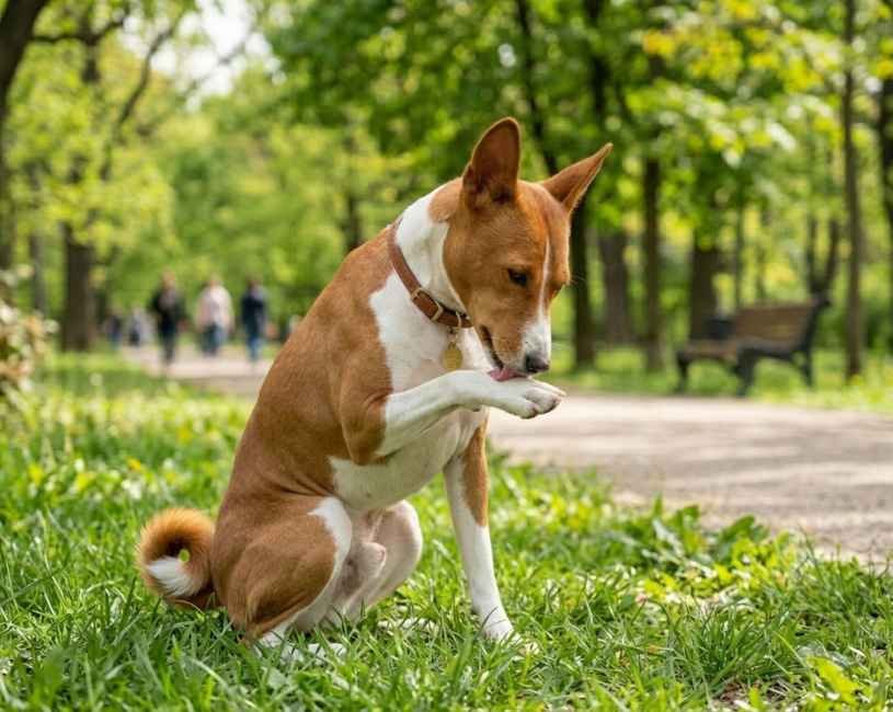 actitud de gato de el perro  Basenji 