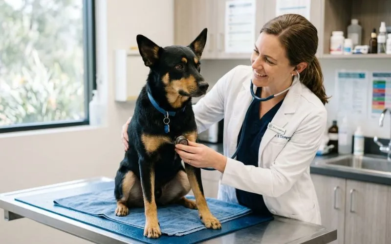 (63) "El Kelpie Australiano: Un Pastor Fascinante con Mente Propia" Todo sobre esta raza 8 Kelpie Australiano en su cita veterinaria