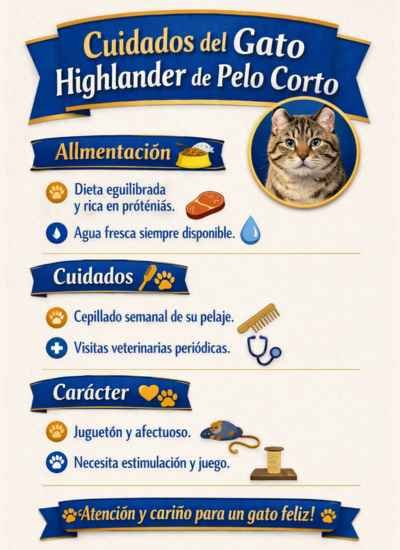 (71) Highlander (Pelo Corto): la raza felina con alma de gato montés y corazón de peluche 9