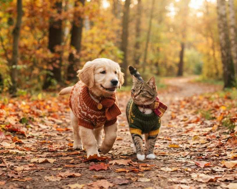 Estilos de temporada para mascotas (3) Estilos de temporada para mascotas en otoño
